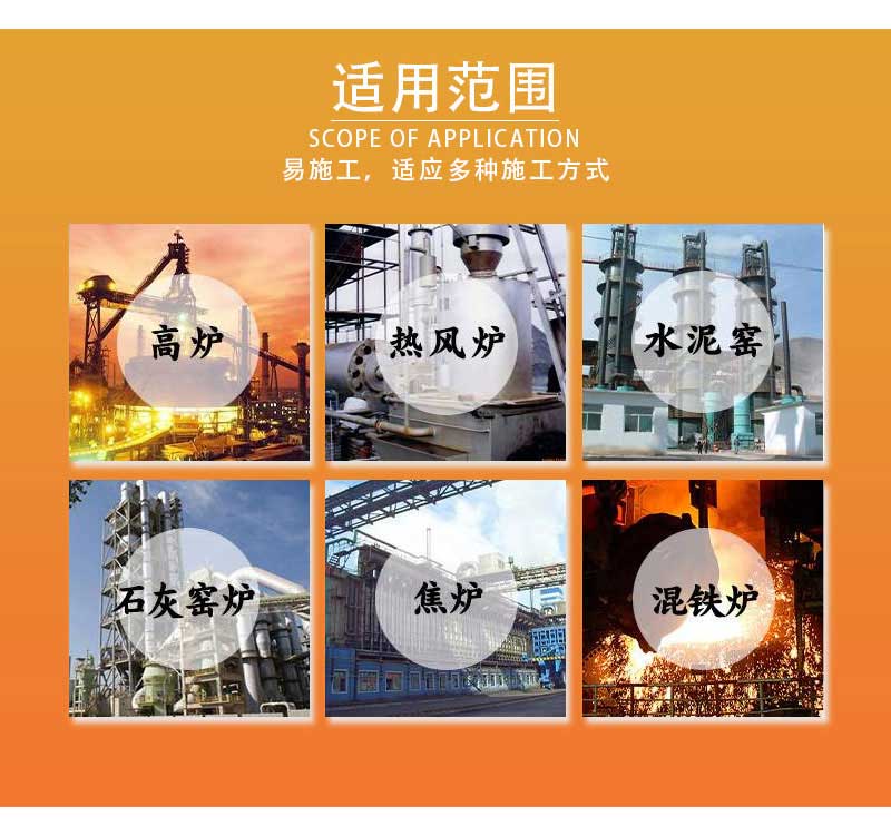 莫来石质高耐磨耐火浇注料适用范围