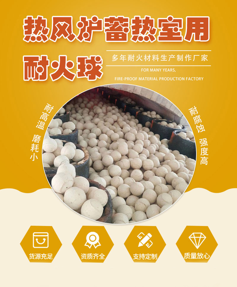 热风炉蓄热室用耐火球